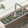 Colorful Flower Kitchen Sink Splash Guard Faucet Mat Flowers Leaves Super by Unknown