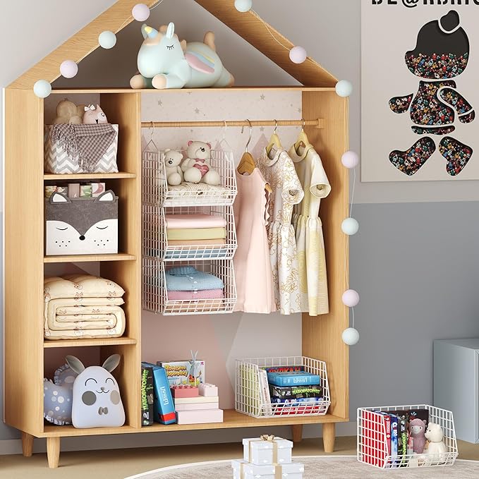 X-cosrack 4 Tier Closet Hanging Organizer, Foldable Closet Shelving - Image 6