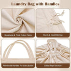 Cotton Canvas Laundry Bag 33"Wx 35"H, Thick Cotton Laundry Bag - Image 5