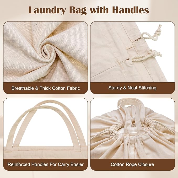 Cotton Canvas Laundry Bags - Image 5