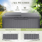 Greesum 100 Gallon Resin Deck Box Large Outdoor Storage with Cushions for Patio Furniture, Garden Tools, Pool Supplies, Weatherproof and UV Resistant, Lockable,Gray - Image 6