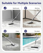 Small Floor Scrub Brush with Length Adjustable Long Handle, 3 in 1 Heavy-Duty - Image 6