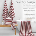 4 Piece Bath Towel Set Oversized Bath Sheet 35"x70" Bathroom Towel Extra Large - Image 4