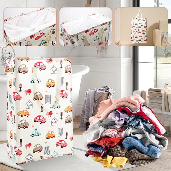 Odonata Slim Laundry Hamper Handles Collapsible Laundry Basket Thin Dirty - Image 7