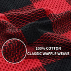 Homaxy 100% Cotton Waffle Weave Check Plaid Kitchen Towels, 13 x 28 Inches - Image 2