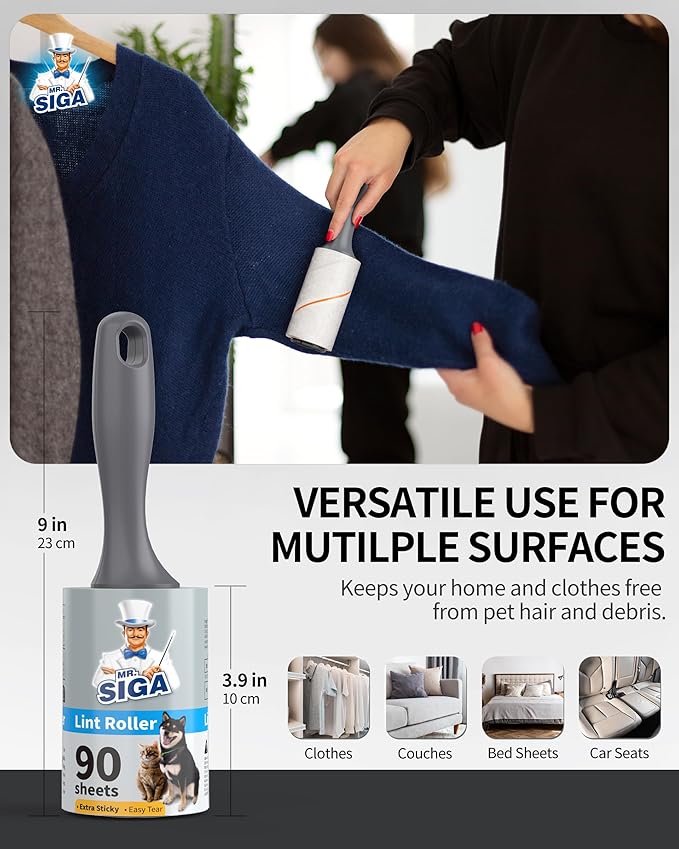 MR.SIGA Lint Rollers for Pet Hair Extra Sticky, 540 Sheets, Lint Remover for - Image 2