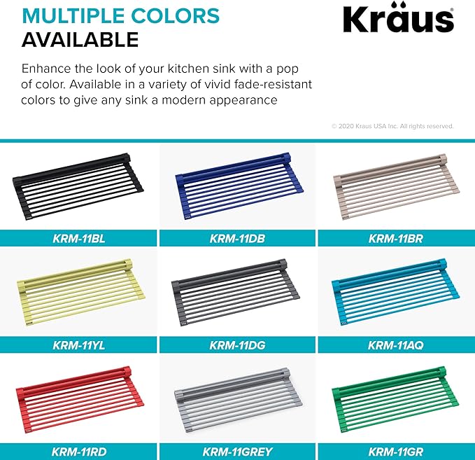 KRAUS Multipurpose Workstation Sink Roll-Up Dish Drying Rack, Colander and - Image 10
