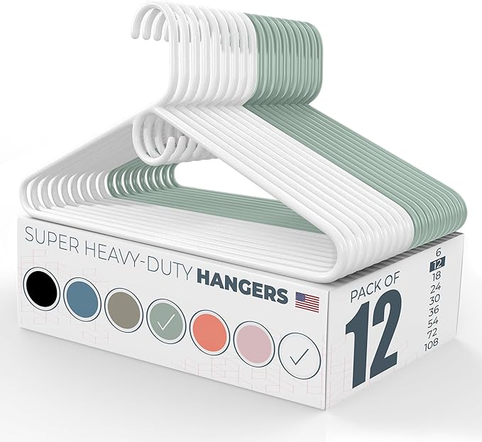 Neaties Super Heavy Duty Clothes Hangers 12 Pack – Made in The USA - 10lb by NeatiesHangers