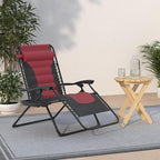 Best Choice Products Oversized Padded Zero Gravity Chair, Folding Outdoor Patio Recliner, XL Anti Gravity Lounger for Backyard w/Headrest, Cup Holder, Side Tray, Polyester Mesh - Burgundy - Image 2