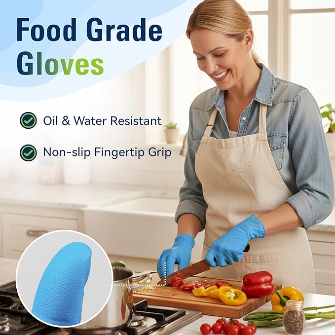 Nitrile Gloves, Food Safe Disposable Gloves Latex Free - Image 2