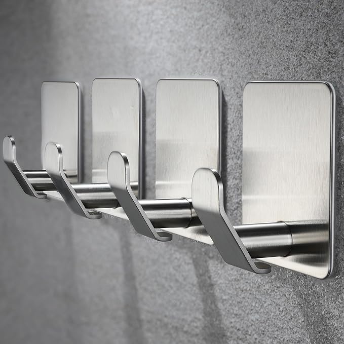 YIGII Adhesive Towel Hooks, Strong Stick on Bathroom Hooks - Image 6