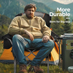 ALPHA CAMP Heavy Duty Camping Chair 500LBS Capacity, Oversized Folding Chair for Heavy People, Padded Portable Outdoor Chair with Cooler Bag & Cup Holder for Camping, Fishing, Beach - Image 6