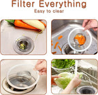 4pcs Heavy Duty Stainless Steel Slop Basket Filter Trap, 4.41" Top / 2.44" Mesh - Image 4