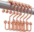 Titanker Shower Curtain Hooks Rings Rust Resistant Metal Double Glide Shower by Titanker