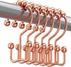 Titanker Shower Curtain Hooks Rings Rust Resistant Metal Double Glide Shower by Titanker