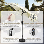 Simple Deluxe 9' Patio Umbrella Outdoor Table Market Yard Umbrella with Push Button Tilt/Crank - Image 3