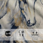 Golden Horse Oil Painting Kitchen Hand Towel Set of 2, Abstract Art Painting - Image 3