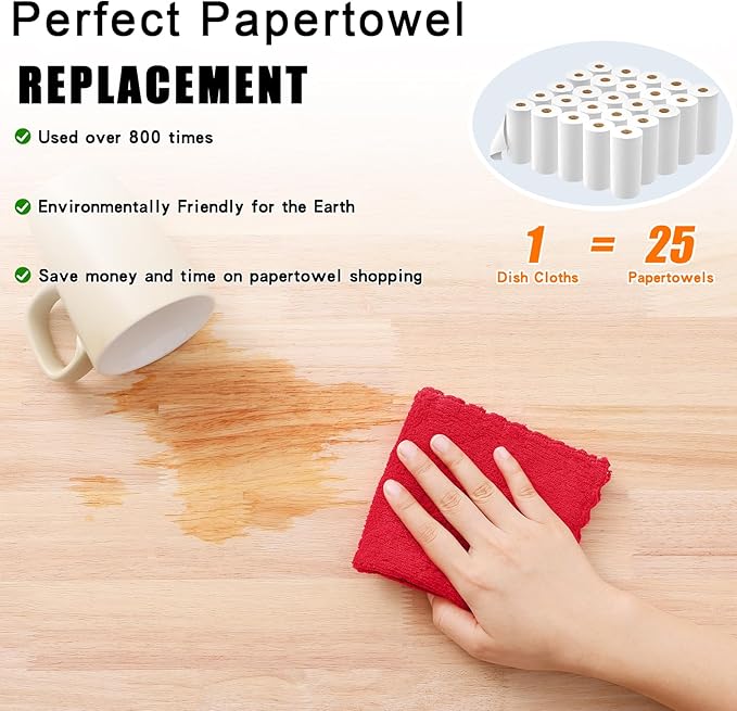 Homaxy 24 Pack Kitchen Dish Cloths, Super Soft and Absorbent Coral Velvet Dish - Image 8