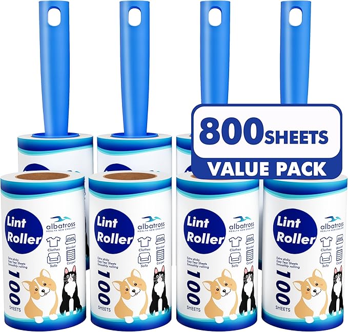Lint Rollers for Pet Hair Extra Sticky, 800 Sheets Mega Value Set Lint Rollers by AlbatrossHealthNewEngland