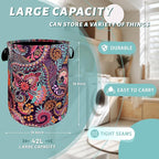 Mandala Paisley Laundry Hamper Retro Boho Colorful Laundry Basket - Image 2