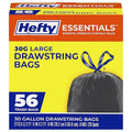 Hefty Essentials Drawstring 30 Gallon Trash Bags, Bulk Black Garbage Bags by Hefty