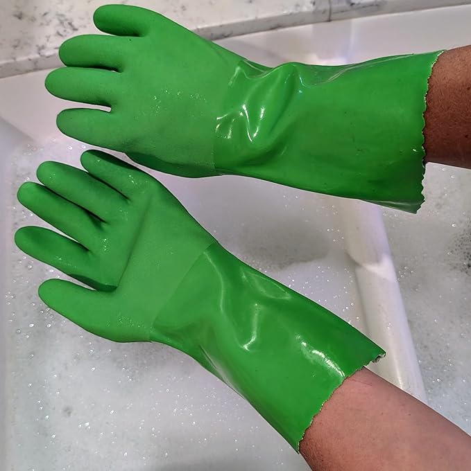 Star Kitchen & Home True Blues Ultimate Green Household Cleaning Gloves - Image 3