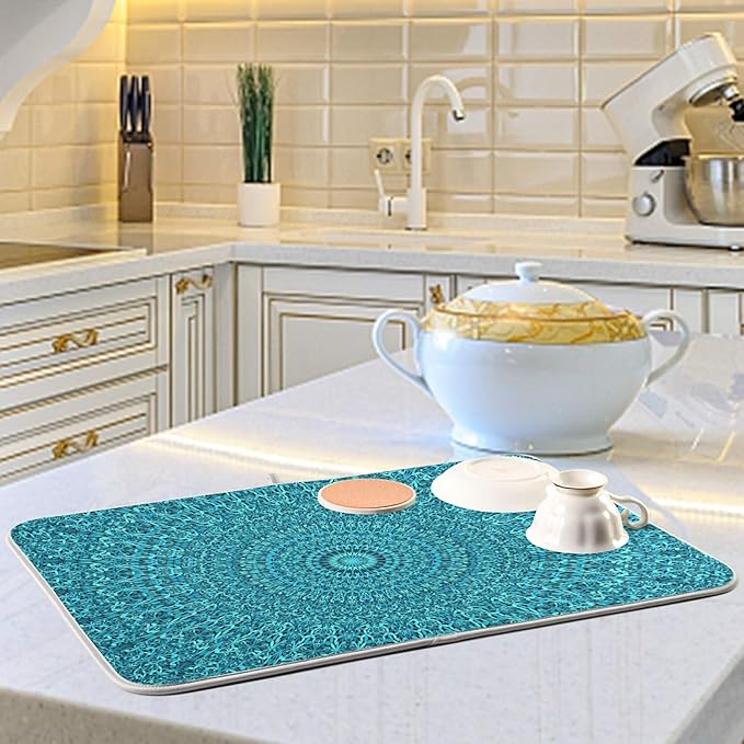 Super Absorbent Dish Drying Mat, Microfiber Fast-Drying Dish Mat, Kitchen Dish - Image 6