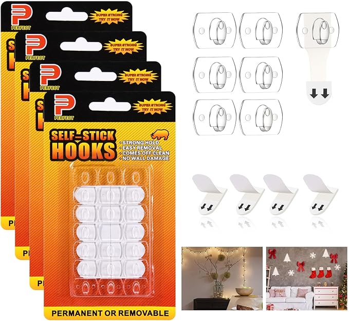 Ainiv 4-Packs Indoor Mini Light Clips, Damage Free Hanging Christmas String - Image 8