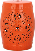 Safavieh Flora Glazed Ceramic Decorative Garden Stool, Orange by SAFAVIEH