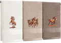 3 Pcs Western Horse Hand Towels Set by Unknown