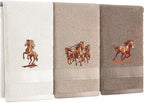 3 Pcs Western Horse Hand Towels Set by Unknown
