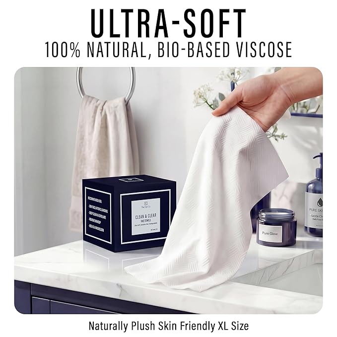 Clean & Clear Face Towels, Disposable Luxury Facial Towels, 100% Viscose - Image 5