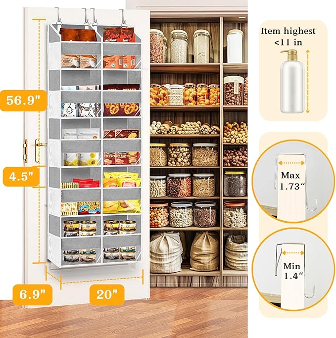 Over The Door Organizer, 5-Tier Extra Large Behind Door Storage - Image 3