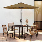 AreShark 7.5FT Patio Umbrella Table Market Umbrella with 6 Sturdy Ribs, Button Tilt/Crank, Heavy-Duty Outdoor Umbrellas for Pool, Deck, Garden and Backyard, Khaki - Image 2