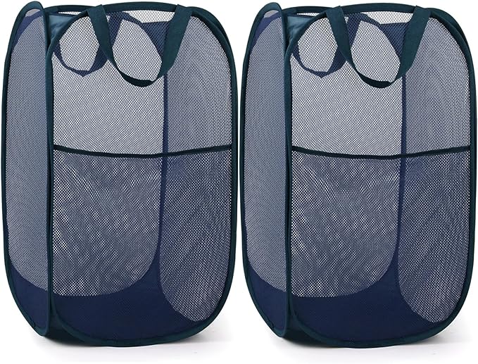 2 Pack Durable Collapsible Laundry Baskets by Bemkoo