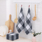 Homaxy 100% Cotton Waffle Weave Check Plaid Dish Cloths, 12 x 12 Inches - Image 7