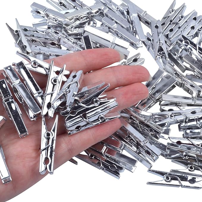 Mini Clothespins, 100 Pieces Plastic Utility Paper Clip, Photo Paper Peg Pin - Image 6