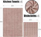 Microfiber Kitchen Towels and Dishcloths Set, 26 X 18 Inch and 12 X 12 Inch - Image 2