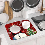 Winter Snowflake Red Dish Drying Mat - Image 6