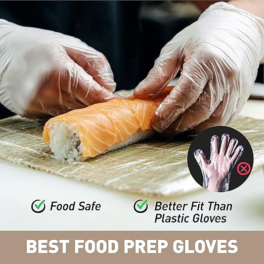 OKIAAS Disposable Gloves L, Food Safe, Bulk of 200 Pcs|Latex and Powder-Free - Image 3