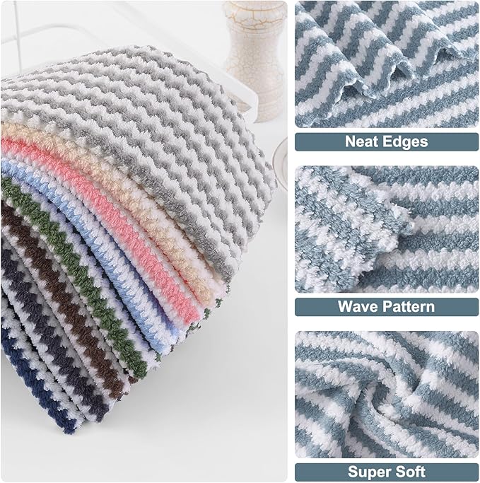 Homaxy 18 Pack Kitchen Dish Cloths, Ultra Soft and Absorbent Dish Towels - Image 4