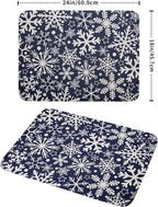 Dark Blue Winter Dish Drying Mat - Image 2