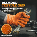 TitanFlex Heavy Duty Orange Industrial Nitrile Gloves - Image 4