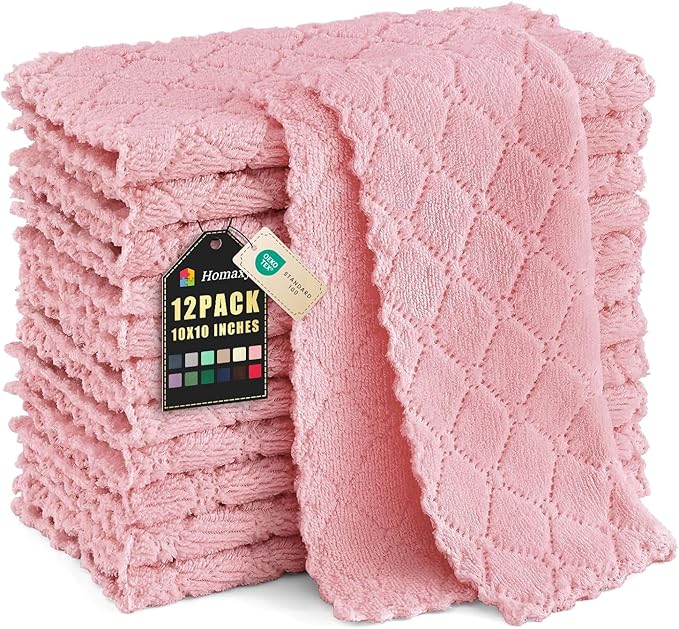 Homaxy 12 Pack Kitchen Dish Cloths, Super Soft and Absorbent Coral Velvet Dish by Homaxy