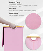 SUOCO Laundry Hamper with Lid, 29 Gal Clothes Basket with Bamboo Handles - Image 7