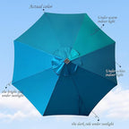 Blissun 9 ft Solar Umbrella 32 LED Lighted Patio Umbrella Table Market Umbrella with Tilt and Crank Outdoor Umbrella for Garden, Deck, Backyard, Pool and Beach (Cerulean) - Image 2