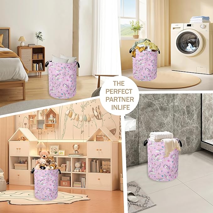 Laundry Hamper, Dreamy Rainbow Portable Collapsible Laundry Room Organization - Image 6