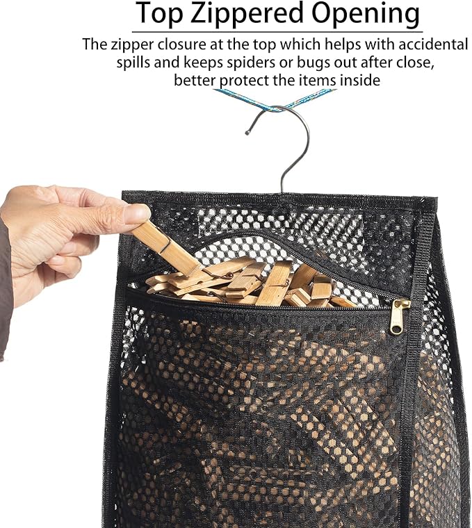 Mesh Clothespin Bag for Clothesline Outdoor, Clothes pin Bag - Image 4