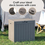DRATO Deck Boxes, 30 Gallon Outdoor Storage Box for Patio Cushion, Garden Tools, Waterproof and UV Resistant, Lockable (Grey,30 Gallon) - Image 4
