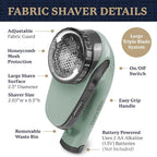 Farberware Large Lint Remover Fabric Shaver – Battery Operated Lint Shaver - Image 6